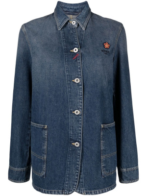 

Pouch-pocket denim shirt jacket, Kenzo Pouch-pocket denim shirt jacket