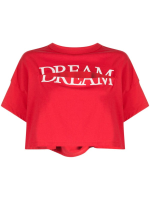 

Slogan-print cut-out T-shirt, Undercover Slogan-print cut-out T-shirt