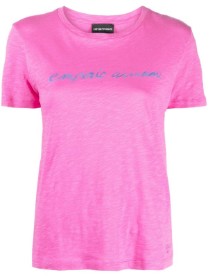 

Logo-print cotton T-shirt, Emporio Armani Logo-print cotton T-shirt