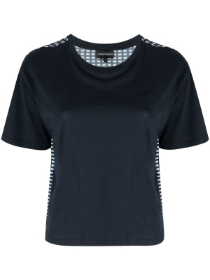 

Check-print short-sleeve T-shirt, Emporio Armani Check-print short-sleeve T-shirt