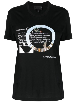 

Slogan-print cotton T-shirt, Emporio Armani Slogan-print cotton T-shirt