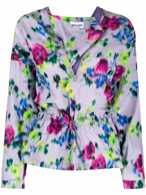 

Floral drawcord blouse, Kenzo Floral drawcord blouse