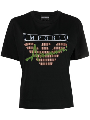 

Logo-print cotton T-shirt, Emporio Armani Logo-print cotton T-shirt