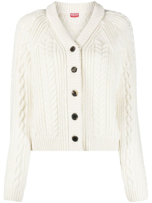 

Cable-knit v-neck cardigan, Kenzo Cable-knit v-neck cardigan