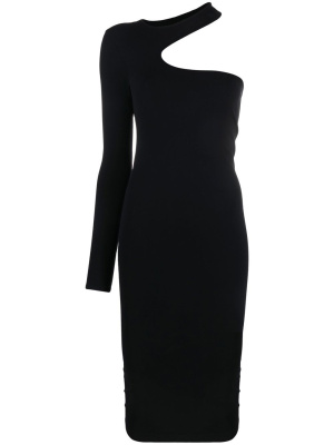 

One-sleeve cut-out fitted dress, Helmut Lang One-sleeve cut-out fitted dress