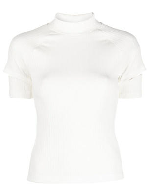 

Ribbed cut-out sleeve top, Helmut Lang Ribbed cut-out sleeve top