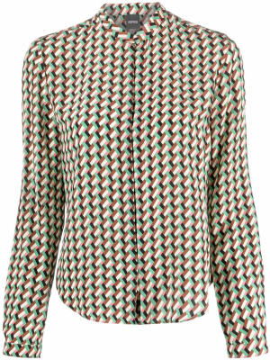 

Geometric-print silk shirt, ASPESI Geometric-print silk shirt