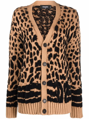 

Leopard-knit cardigan, Dsquared2 Leopard-knit cardigan