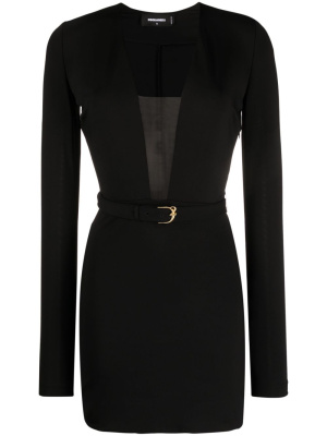 

Plunging-neckline belted minidress, Dsquared2 Plunging-neckline belted minidress