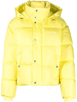 

Logo-print quilted hooded jacket, Dsquared2 Logo-print quilted hooded jacket