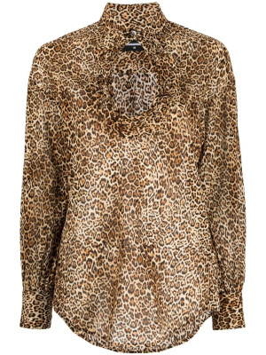 

Leopard-print cut-out blouse, Dsquared2 Leopard-print cut-out blouse