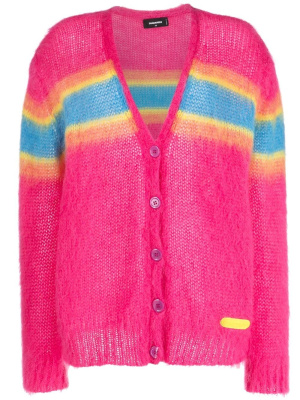

Stripe-detail brushed cardigan, Dsquared2 Stripe-detail brushed cardigan