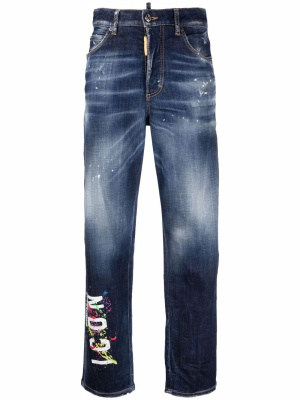 

Icon-logo straight-leg jeans, Dsquared2 Icon-logo straight-leg jeans