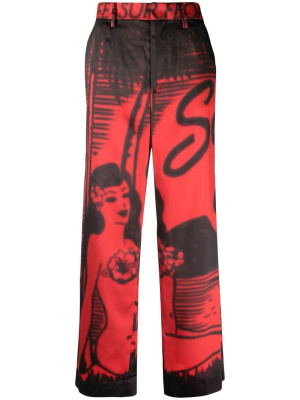 

Graphic-print straight-leg trousers, Dsquared2 Graphic-print straight-leg trousers