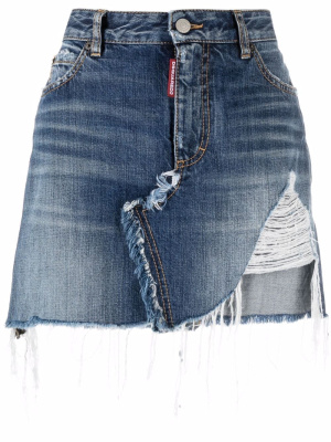 

Distressed mini denim skirt, Dsquared2 Distressed mini denim skirt