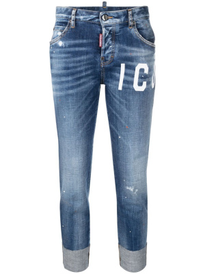 

Icon turn-up cropped jeans, Dsquared2 Icon turn-up cropped jeans