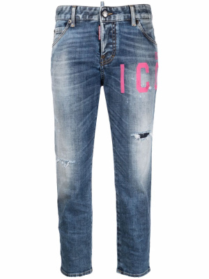 

Icon-print straight-leg jeans, Dsquared2 Icon-print straight-leg jeans