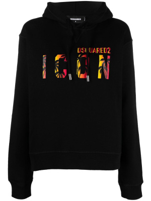 

Icon logo-print pullover hoodie, Dsquared2 Icon logo-print pullover hoodie