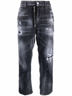 

Distressed cropped-leg jeans, Dsquared2 Distressed cropped-leg jeans