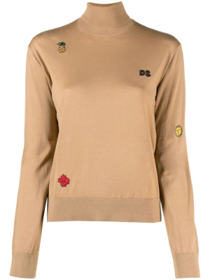 

Logo-embroidered roll-neck jumper, Dsquared2 Logo-embroidered roll-neck jumper