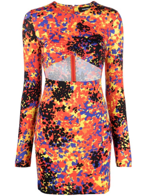 

Abstract print cut-out minidress, Dsquared2 Abstract print cut-out minidress