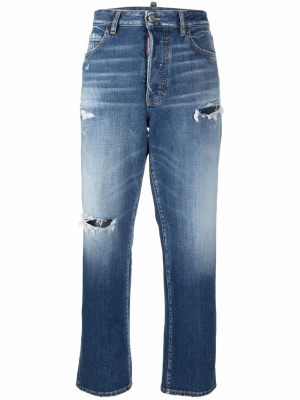 

Distressed straight-leg jeans, Dsquared2 Distressed straight-leg jeans