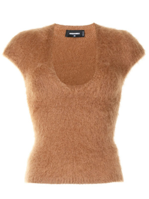 

Knitted mohair-blend top, Dsquared2 Knitted mohair-blend top