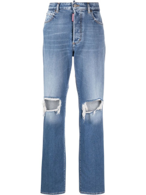 

Distressed straight-leg jeans, Dsquared2 Distressed straight-leg jeans