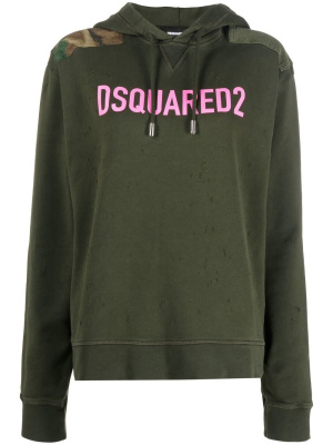 

Logo-print drawstring hoodie, Dsquared2 Logo-print drawstring hoodie