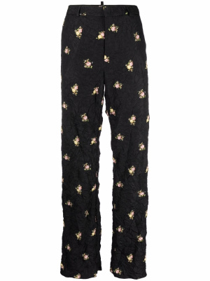 

Creased floral-print trousers, Dsquared2 Creased floral-print trousers