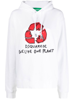 

Logo-print cotton hoodie, Dsquared2 Logo-print cotton hoodie