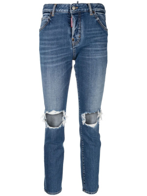 

Cut-out slim denim jeans, Dsquared2 Cut-out slim denim jeans