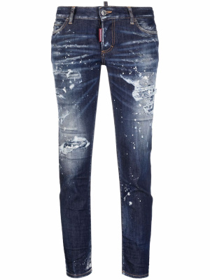 

Cropped distressed denim jeans, Dsquared2 Cropped distressed denim jeans