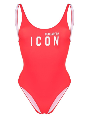 

Intarsia-knit logo swimsuit, Dsquared2 Intarsia-knit logo swimsuit