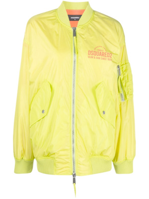 

Logo-print zip-up bomber jacket, Dsquared2 Logo-print zip-up bomber jacket