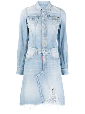 

Distressed denim dress, Dsquared2 Distressed denim dress