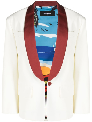 

Silk-trim single-breasted blazer, Dsquared2 Silk-trim single-breasted blazer