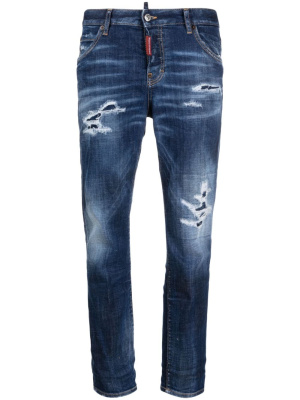 

Mid-rise distressed skinny jeans, Dsquared2 Mid-rise distressed skinny jeans