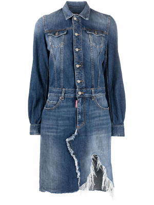 

Distressed denim shirtdress, Dsquared2 Distressed denim shirtdress