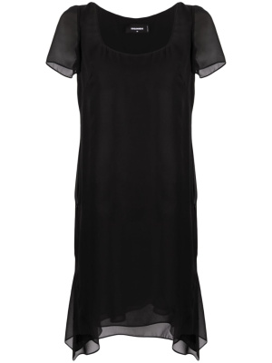 

Asymmetric-hem short-sleeve dress, Dsquared2 Asymmetric-hem short-sleeve dress