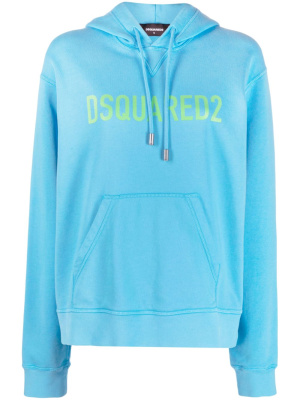 

Logo-print drawstring cotton hoodie, Dsquared2 Logo-print drawstring cotton hoodie