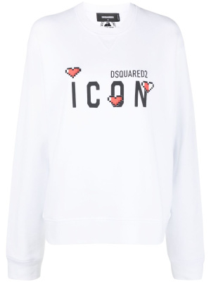 

Icon-print cotton sweatshirt, Dsquared2 Icon-print cotton sweatshirt