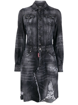 

Distressed denim dress, Dsquared2 Distressed denim dress