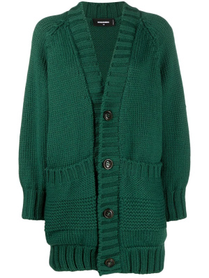 

Chunky-knit V-neck long cardigan, Dsquared2 Chunky-knit V-neck long cardigan