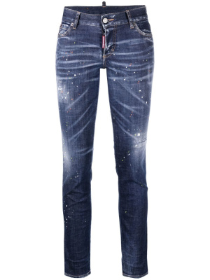 

Cropped paint-splatter jeans, Dsquared2 Cropped paint-splatter jeans