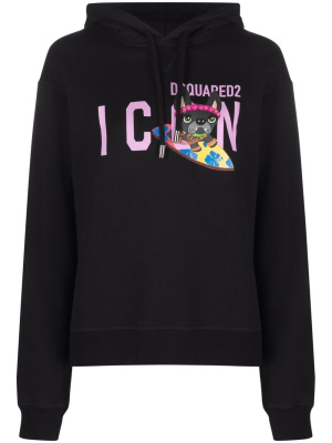 

Icon print cotton hoodie, Dsquared2 Icon print cotton hoodie