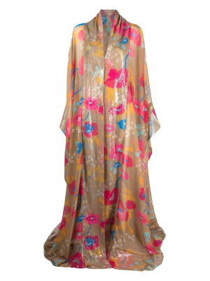

Embellished floral-print beach cover-up, Dsquared2 Embellished floral-print beach cover-up