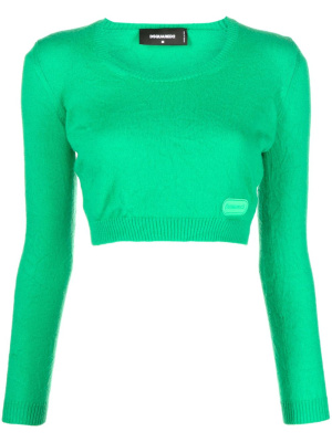 

Logo-patch cropped cashmere jumper, Dsquared2 Logo-patch cropped cashmere jumper