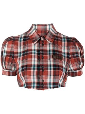 

Checked puff-sleeve shirt, Dsquared2 Checked puff-sleeve shirt