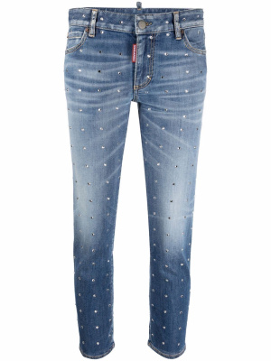 

Crystal-embellished cropped jeans, Dsquared2 Crystal-embellished cropped jeans